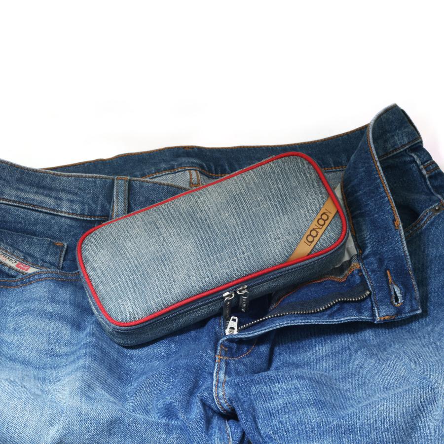 LOONLOON LOONLOON 672 ジーンズ ペンケース ビンテージブルー 大容量