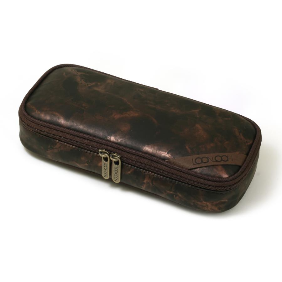 LOONLOON LOONLOON 663 ストーン ペンケース コーヒーブラウン 大容量