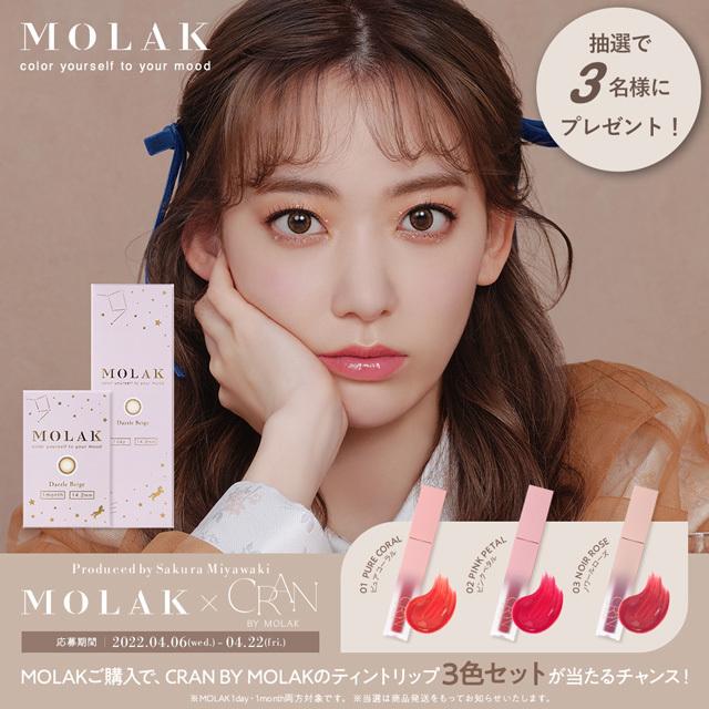 カラコン カラーコンタクト 1day 度あり モラク Molak 1箱10枚入り メール便送料無料 度なし 宮脇咲良 ブラウン ピンク グレー 人気 カラコン通販loook 通販 Paypayモール