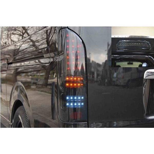 ハイエース LEDテールランプ ブラックアウト ハイエース 200系 テールランプ フルLED オールブラックインナー