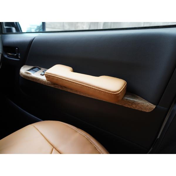 ハイエース 200系 サイド ドア アームレスト キャメル レザー 左右  