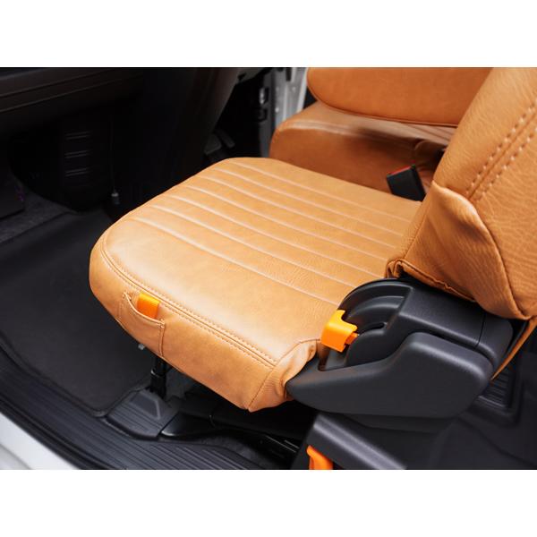 N-VAN JJ1 JJ2 シートカバー ヴィンテージブラウン レザー ホンダ 汚れ防止 PVCレザー シート 専用 本田 | ホンダ | 11