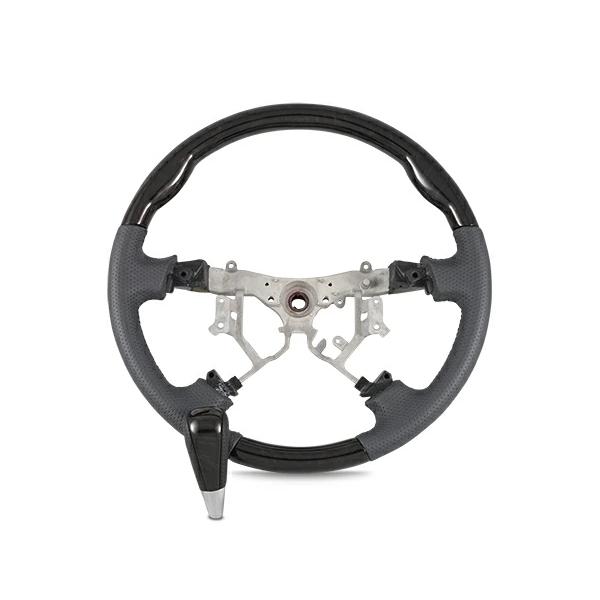 10系 前期 後期 アルファード ステアリング シフトノブ セット 黒木目マホガニー調 グリップ形状選択 スタンダード ガングリップ 交換 | アルファード | 02