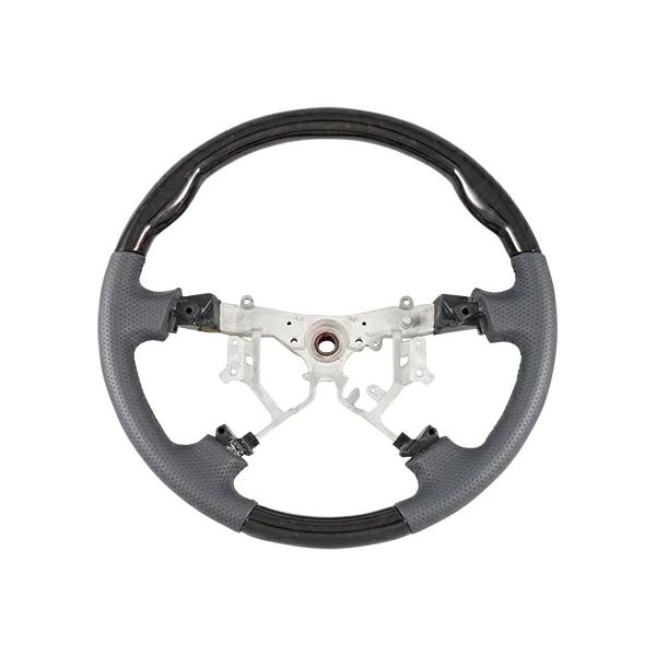 10系 前期 後期 アルファード ステアリング シフトノブ セット 黒木目マホガニー調 グリップ形状選択 スタンダード ガングリップ 交換 | アルファード | 03