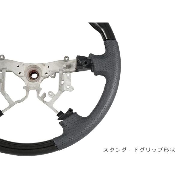 10系 前期 後期 アルファード ステアリング シフトノブ セット 黒木目マホガニー調 グリップ形状選択 スタンダード ガングリップ 交換 | アルファード | 07