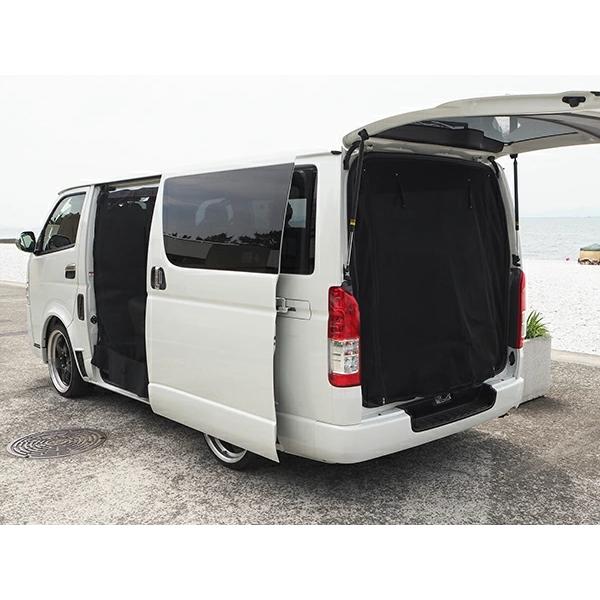 ハイエース 200系 標準ボディ 防虫ネット 虫除けネット 遮光ネット スライドドア リアゲート 両側 サイド 網戸 車中泊 キャンプ | ハイエース | 01