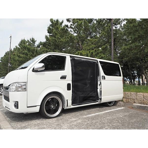 ハイエース 200系  標準ボディ スライドドア用 防虫ネット 虫除けネット 遮光ネット 左右セット両側 サイド 網戸 車中泊 キャンプ | ハイエース | 01