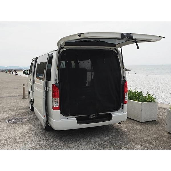 ハイエース 防虫ネット 虫除けネット 遮光ネット 200系 標準ボディ リアゲート 後ろ トランク 網戸 車中泊 キャンプ 旅行 | ハイエース | 01