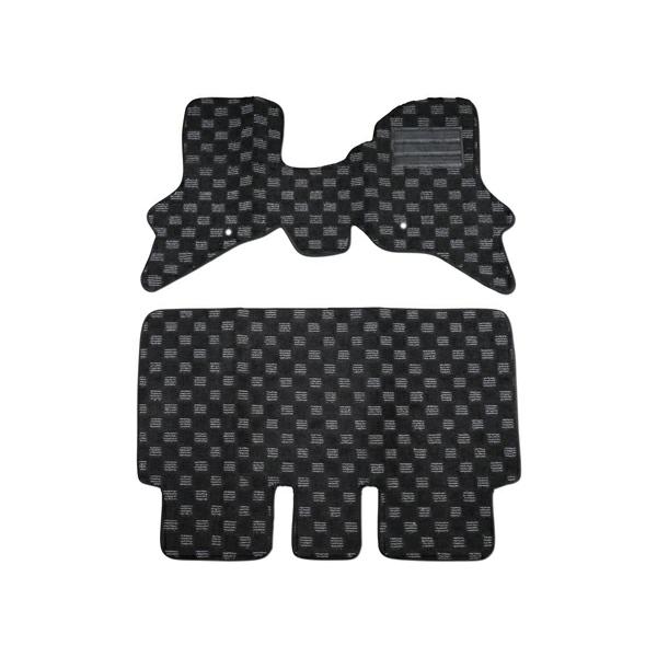 エブリィ マット エブリイワゴン DA64W フロアマット チェック柄 ブラック/グレー H17.8〜H27.2 | エブリイワゴン | 01