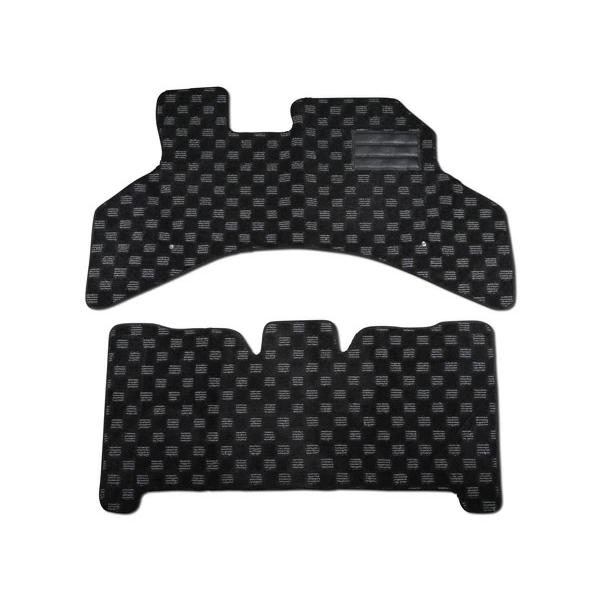 ハイゼットカーゴ マット カスタム パーツ DX スペシャル用 中期型 S321V S331V フロアマット チェック柄 ブラック/グレー H23.12〜H29.10 | ハイゼット | 01