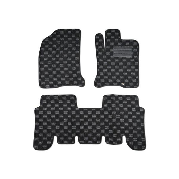 タント マット タントカスタム L350S L360S フロアマット チェック柄 ブラック/グレー H15.11〜H19.12 | タント | 01