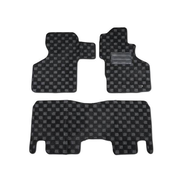 バモス HM1 HM2 後期型 フロアマット チェック柄 ブラック/グレー H13.9〜 | ホンダ | 01