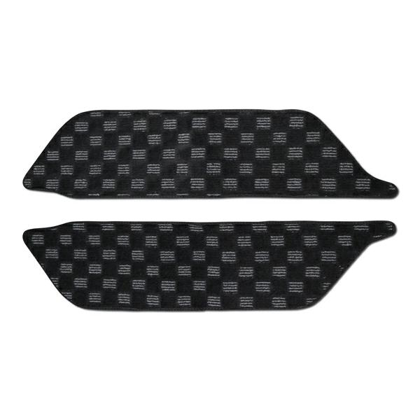 ハイエース 200系 4型 ステップマット チェック柄 ブラック/グレー デュアルパワースライド車用 H25.12〜 | ハイエース | 01