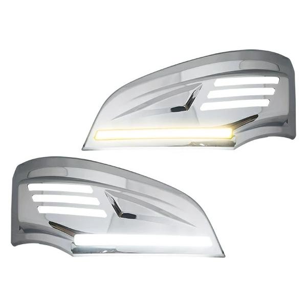 三菱ふそう ジェネレーションキャンター 標準ワイド シーケンシャルウインカーデイライトLED付きメッキウインカーレンズカバー 左右セット 12V車用 | 三菱ふそう | 01