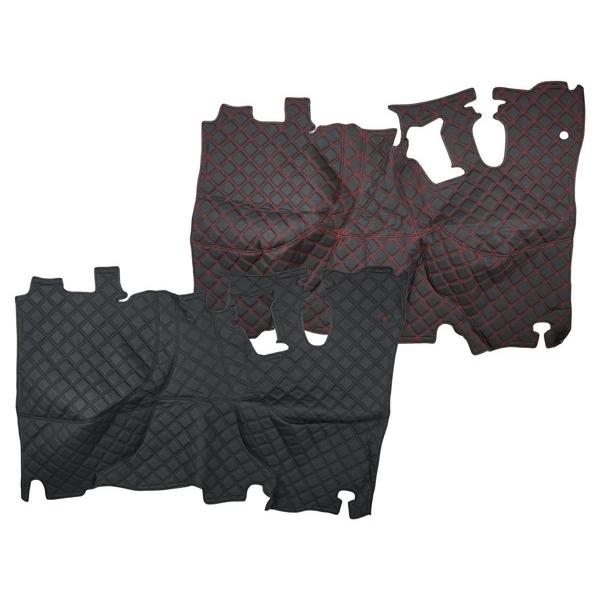 三菱 ブルーテック キャンター 20キャンター 標準用 エンジンフードカバー ダイヤカット レッド ブラック ステッチ PVCレザー | 三菱ふそう | 01