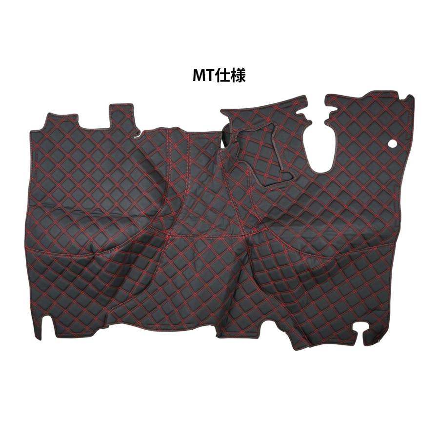 三菱 ブルーテック キャンター 20キャンター 標準用 エンジンフードカバー ダイヤカット レッド ブラック ステッチ PVCレザー | 三菱ふそう | 05