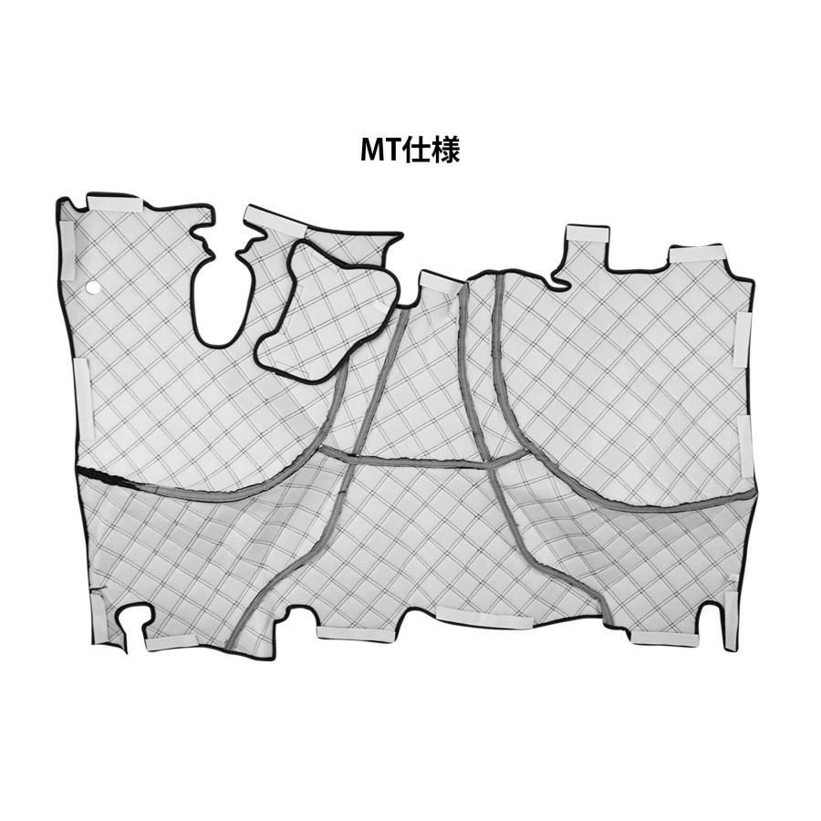 三菱 ブルーテック キャンター 20キャンター 標準用 エンジンフードカバー ダイヤカット レッド ブラック ステッチ PVCレザー | 三菱ふそう | 07