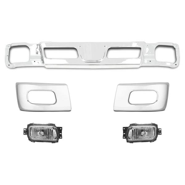 三菱ふそう ブルーテックキャンター 標準ボディ メッキ フロントバンパー バンパーコーナー クリスタルフォグランプ 5点SET (SE40-2)◇ | 三菱ふそう | 01