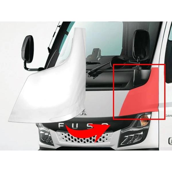 20キャンター メッキ コーナーパネル 左右セット 三菱ふそう ガーニッシュ サイドパネル 外装 標準 ワイド ABS製 交換タイプ | 三菱ふそう | 05