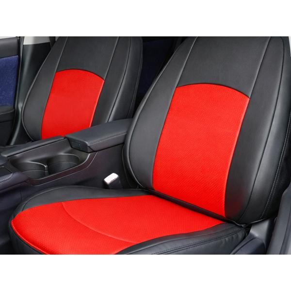 レクサス CT200h 専用 ZWA10 パンチング レザー シートカバー (ブラック/レッド) | レクサス | 02