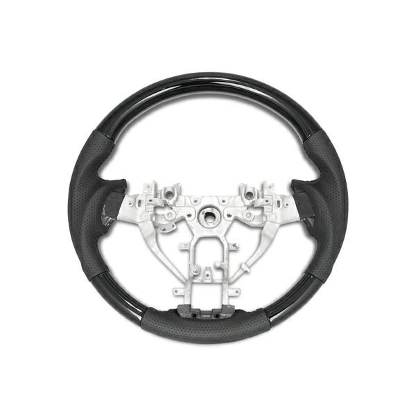 キャラバン NV350 ハンドル ステアリング E26系 中期 2型 ガングリップ ピアノブラック カスタム パンチングレザー | 日産 | 01