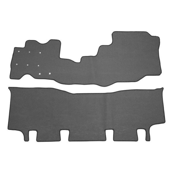 キャラバン NV350 E26 フロアマット チェック柄 ブラック/グレー カーペット フロント リア 運転席 助手席 後部座席 汚れ防止 | 日産 | 02