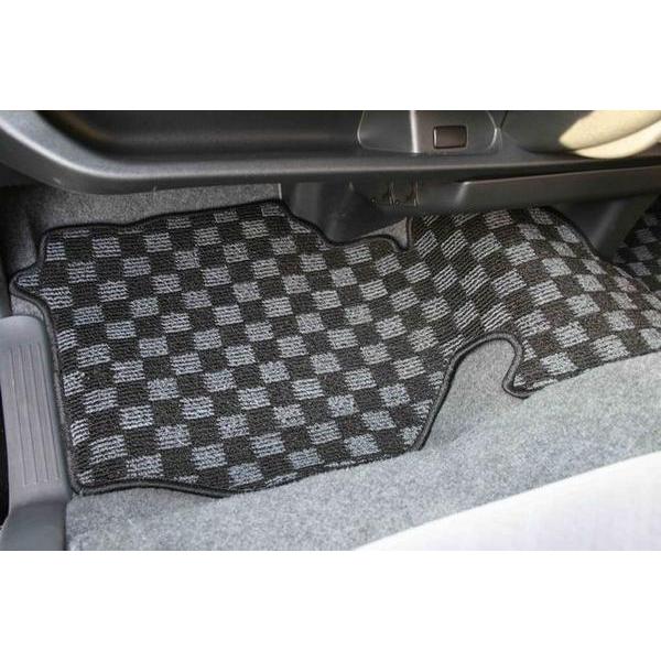 キャラバン NV350 E26 フロアマット チェック柄 ブラック/グレー カーペット フロント リア 運転席 助手席 後部座席 汚れ防止 | 日産 | 03