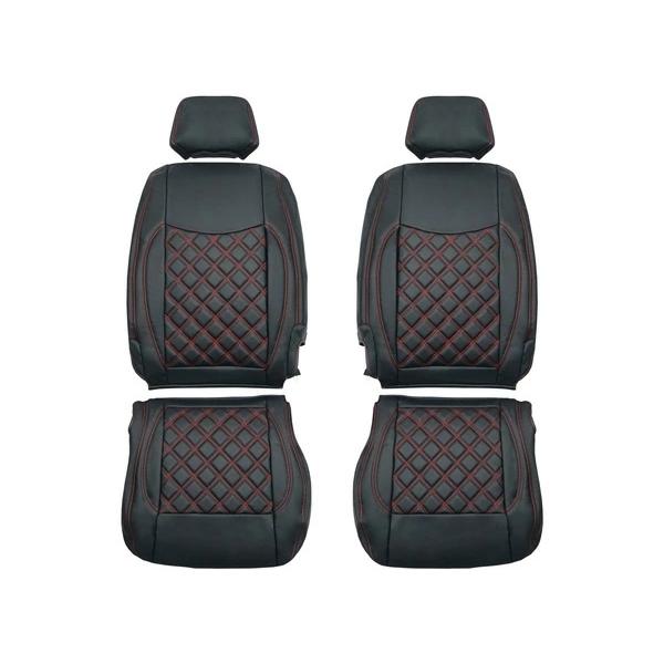 キャラバン NV350 E26系 後期型 シートカバー GRANDプレミアムGX プレミアムGX ダイヤカットデザイン レザー レッドステッチ | 日産 | 03