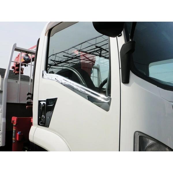 いすゞ 07 エルフ ハイキャブ ワイドキャブ用 H19.1〜 07フォワード H19.7〜 メッキ ドアウインドウガーニッシュ 左右セット | いすゞ | 04