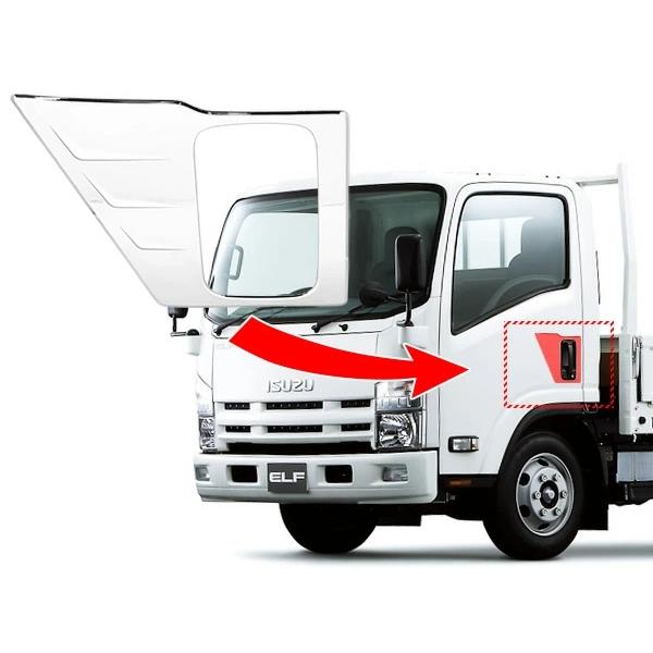 いすゞ 07エルフ ハイキャブ ワイドキャブ メッキ ドアプロテクター 2Pセット H19.1〜 | いすゞ | 04