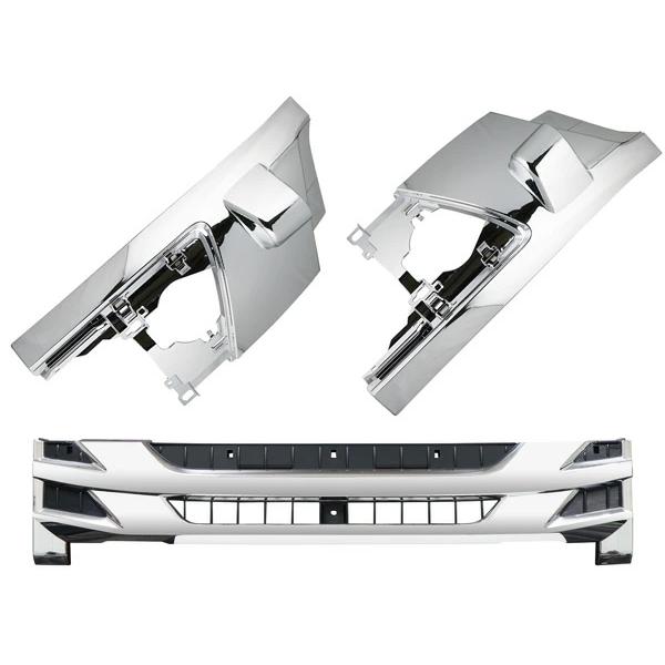 07 エルフ 後期型 ワイドキャブ用 メッキ フロントグリル コーナーパネル セット いすゞ | いすゞ | 01