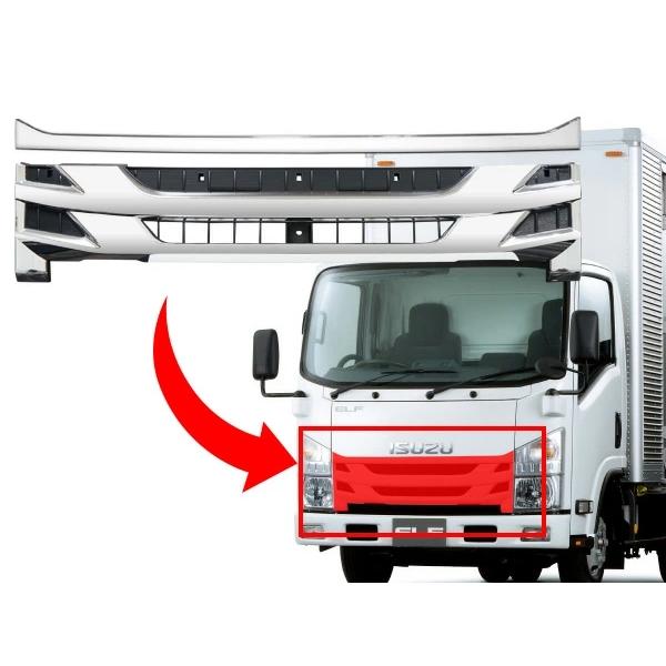 07 エルフ メッキ グリル フロント ラインプレート 後期型 ワイドキャブ用 いすゞ | いすゞ | 06