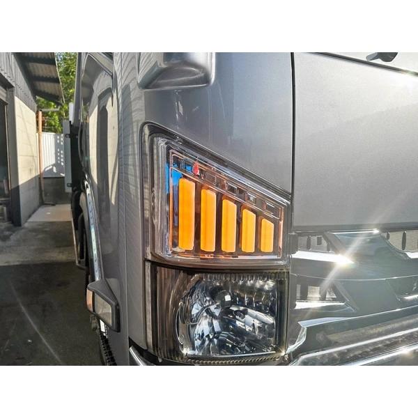 07 エルフ LED ウインカーレンズ コーナーレンズ シーケンシャルウインカー ハイキャブ ワイドキャブ用 左右セット いすゞ 2t | いすゞ | 08