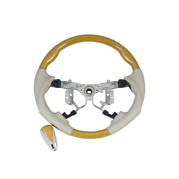 エスティマ ACR50 GSR50系  ステアリング ハンドル ガングリップ シフトノブ セット 黄木目調 H18.1〜 木目調 カスタム | エスティマ | 01