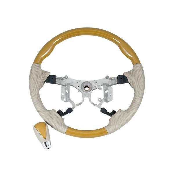 エスティマ ACR50 GSR50系 ステアリング ハンドル スタンダード タイプ シフトノブ セット 黄木目調 H18.1〜 木目調 内装 | エスティマ | 01