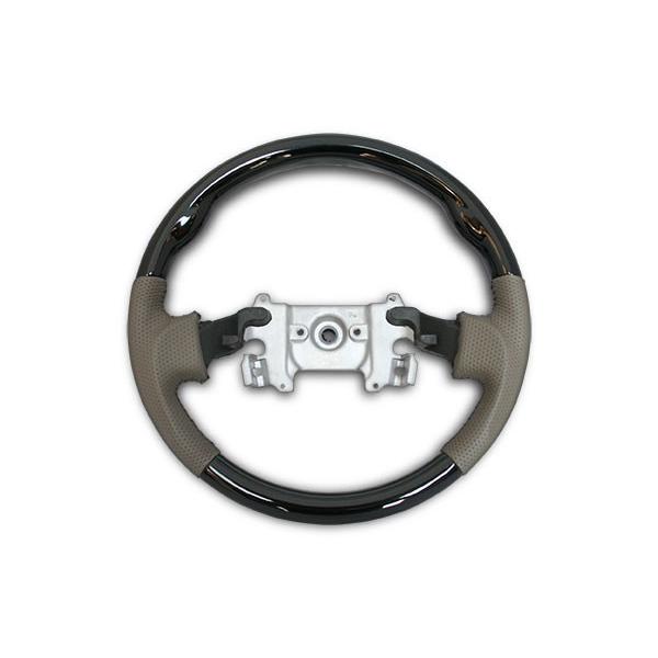 エブリイバン エブリイワゴン DA64V DA64W ステアリング ハンドル ガングリップ ピアノブラック H17.8〜H27.2  木目調 レザー | エブリイワゴン | 01