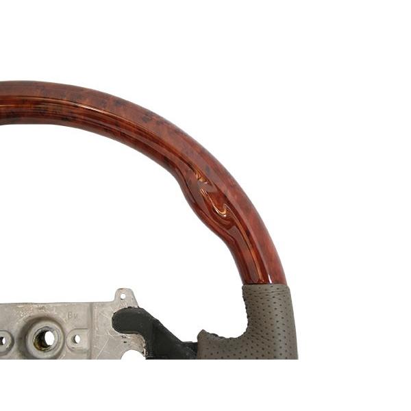 DA64エブリィ茶木目 ハンドル エブリイワゴン DA64W ガングリップステアリング ベージュレザー