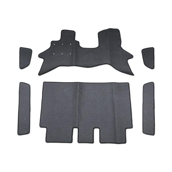 エブリイワゴン DA17W フロアマット リアラゲッジマット セット チェック柄 ブラック/グレー H27.2〜 トランク ステップマット スズキ | エブリイワゴン | 02