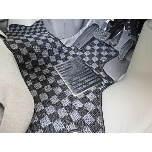 エブリイワゴン DA17W フロアマット リアラゲッジマット セット チェック柄 ブラック/グレー H27.2〜 トランク ステップマット スズキ | エブリイワゴン | 06
