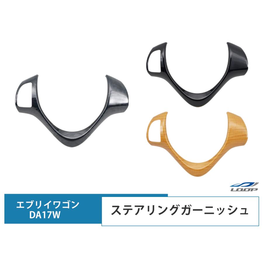 エブリイワゴン DA17W ステアリングガーニッシュパネル オーディオスイッチ有り用 H27.2〜 3種類 木目調 ピアノブラック 内装 エブリィ | エブリイワゴン