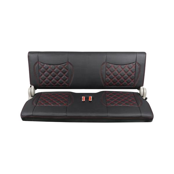 エブリイバン DA17V シートカバー レザー ダイヤカット レッドステッチ (ヘッドレスト一体型) H27.2〜 1707 フロント リア 専用設計 | エブリイワゴン | 06