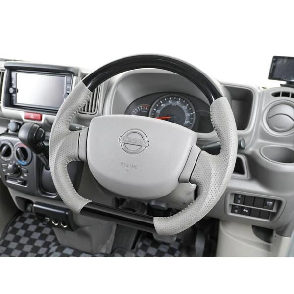 エブリイバン DA17V D型 ステアリング ハンドル ガングリップ ピアノブラック H27.2〜  交換タイプ パンチングレザー ワゴン | エブリイワゴン | 06