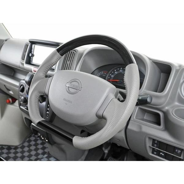 エブリイバン DA17V D型 ステアリング ハンドル ガングリップ ピアノブラック H27.2〜  交換タイプ パンチングレザー ワゴン | エブリイワゴン | 07