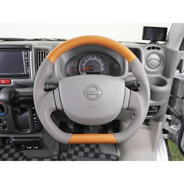エブリイバン DA17V D型 ステアリング ハンドル ガングリップ ユーカリ茶木目調 H27.2〜 交換 木目調 ワゴン レザー | エブリイワゴン | 05