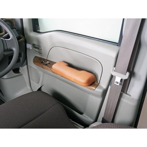 DA64V DA64W アームレスト レザー サイド ヴィンテージブラウン エブリイバン エブリイワゴン 肘置き 運転 肘掛 後付け クッション | エブリイワゴン | 07