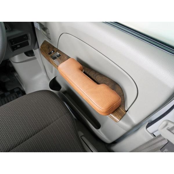 DA64V DA64W アームレスト レザー サイド ヴィンテージブラウン エブリイバン エブリイワゴン 肘置き 運転 肘掛 後付け クッション | エブリイワゴン | 08