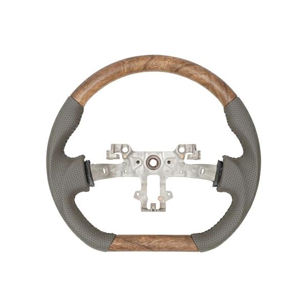 エブリイバン DA17V ナチュラルウッド調 ハンドル ステアリング ガングリップ D型 スズキ 専用設計 交換 木目 レザー パンチング | エブリイワゴン | 01