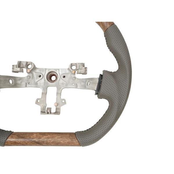 エブリイバン DA17V ナチュラルウッド調 ハンドル ステアリング ガングリップ D型 スズキ 専用設計 交換 木目 レザー パンチング | エブリイワゴン | 02