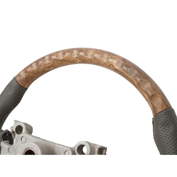 エブリイバン DA17V ナチュラルウッド調 ハンドル ステアリング ガングリップ D型 スズキ 専用設計 交換 木目 レザー パンチング | エブリイワゴン | 06