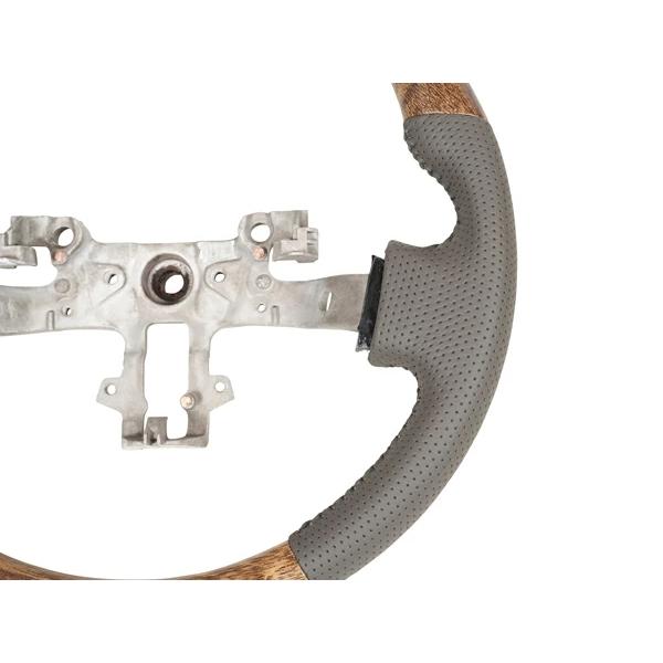 エブリイバン DA17V ナチュラルウッド調 ハンドル ステアリング スタンダードグリップ スズキ 専用設計 交換 木目 レザー パンチング | エブリイワゴン | 02